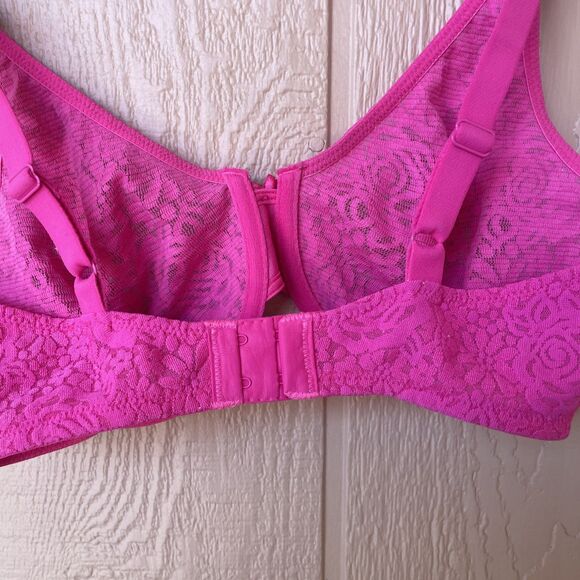 Wacoal 34D Bra Pink Halo Lace Underwire Unlined Seamless 851205 Convertible - Picture 5 of 8